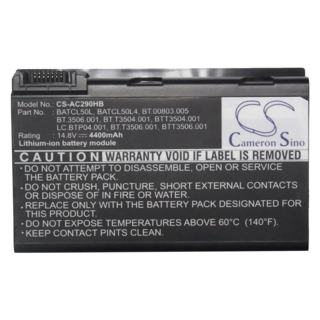 Compatible battery replacement for Acer  BTT3506.001, BT.00803.005, BTT3504.001, BATCL50L4, BT.T3506.001...