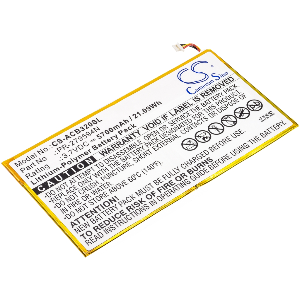 Compatible battery replacement for Acer  PR-279594N, KT.0020H.002, PR-279594N(1ICP3/95/94-2)