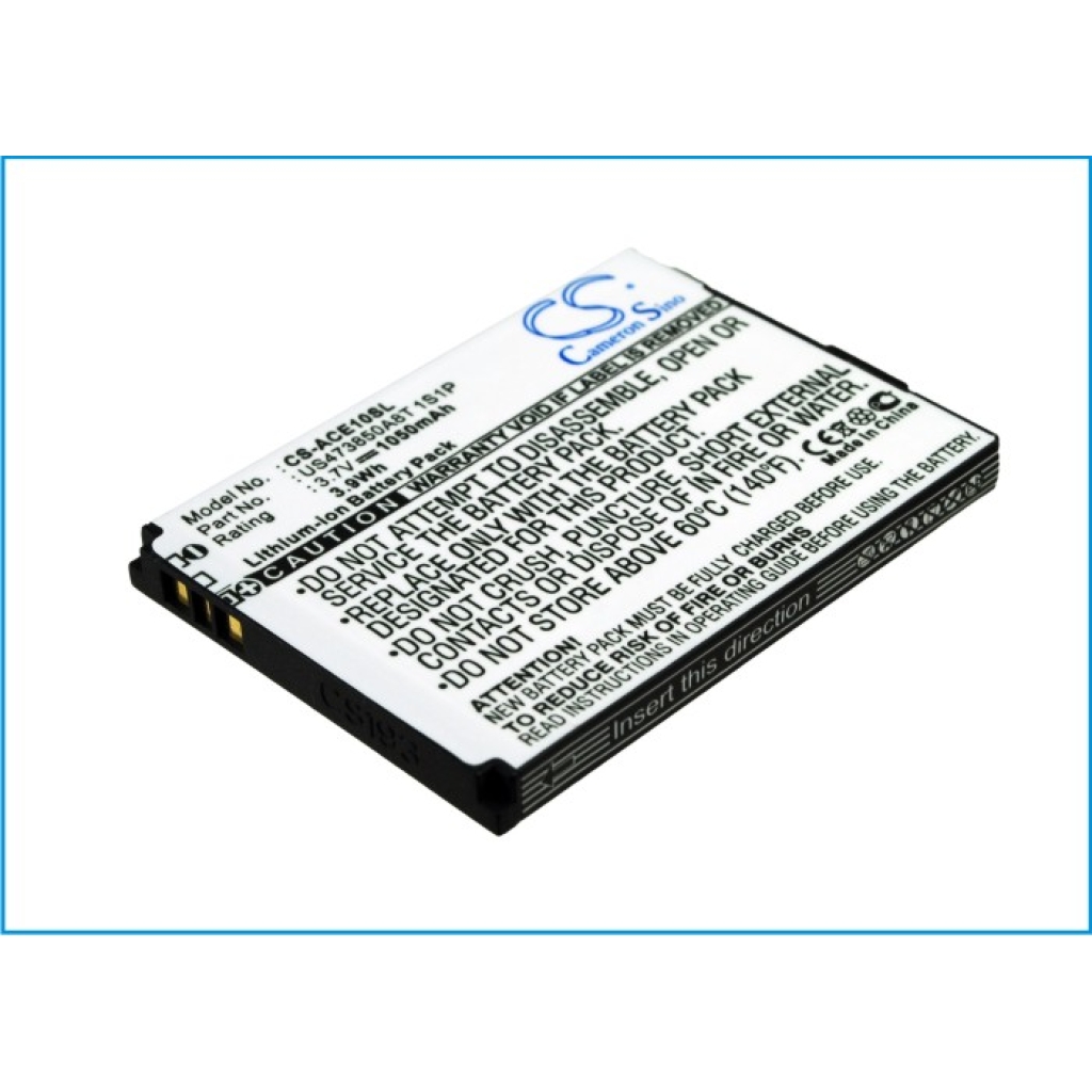 Compatible battery replacement for Acer  US473850A8T 1S1P, BT.00107.005, A7BTA040H