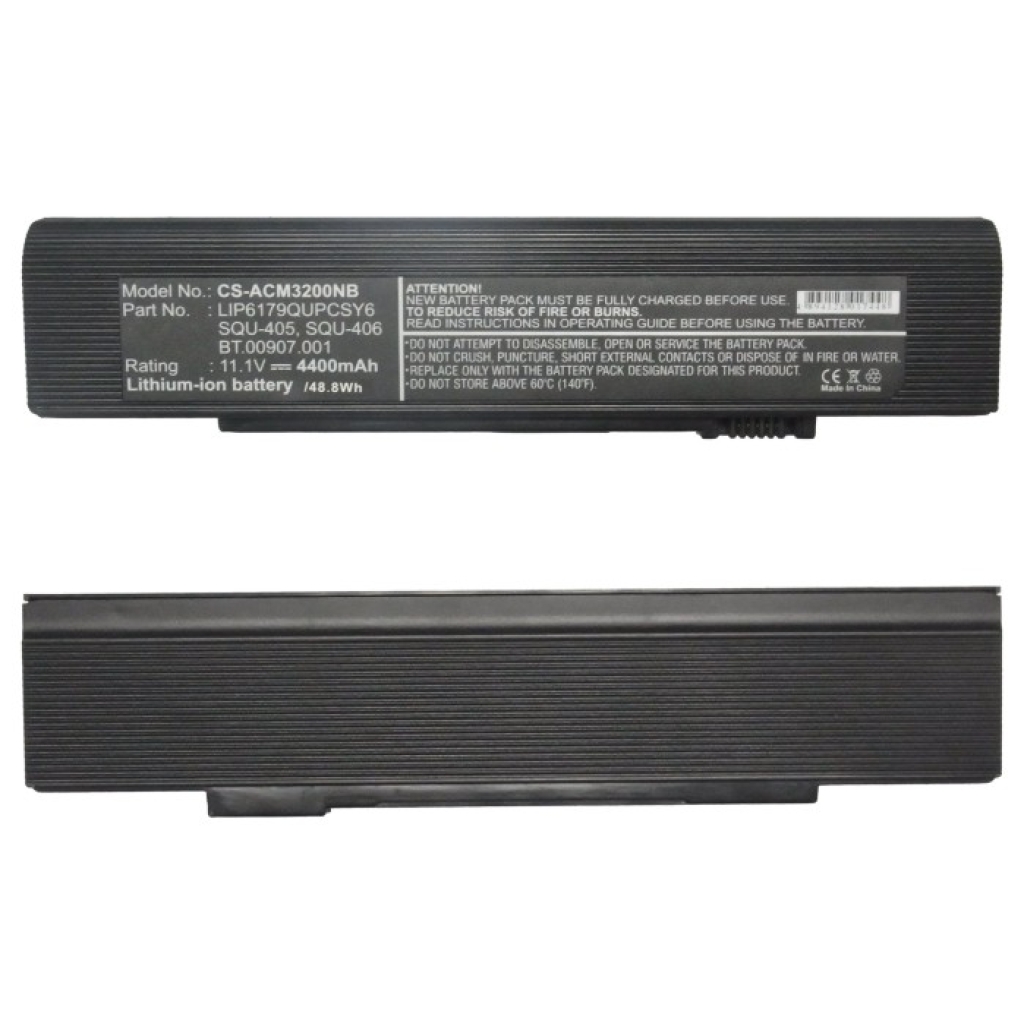 Compatible battery replacement for Acer  916C3060, LC.BTP03.006, 916-3060, LC.BTP03.005, SQU-406...