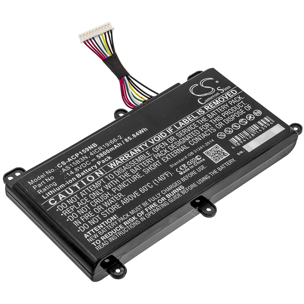 Compatible battery replacement for Acer  AS15B3N, 4ICR19/66-2, KT.00803.004