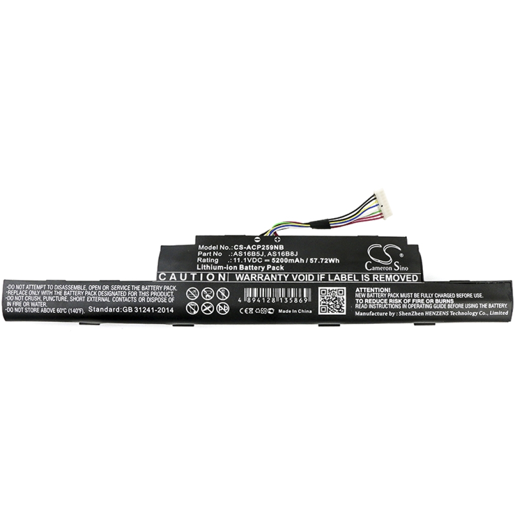 Compatible battery replacement for Acer  KT.0060G.001, AS16B8J, AS16B5J