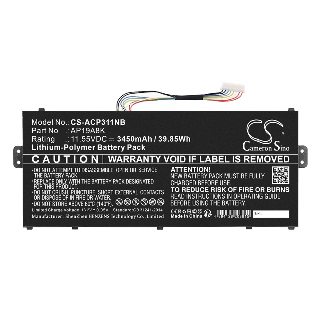 Compatible battery replacement for Acer AP19A8K