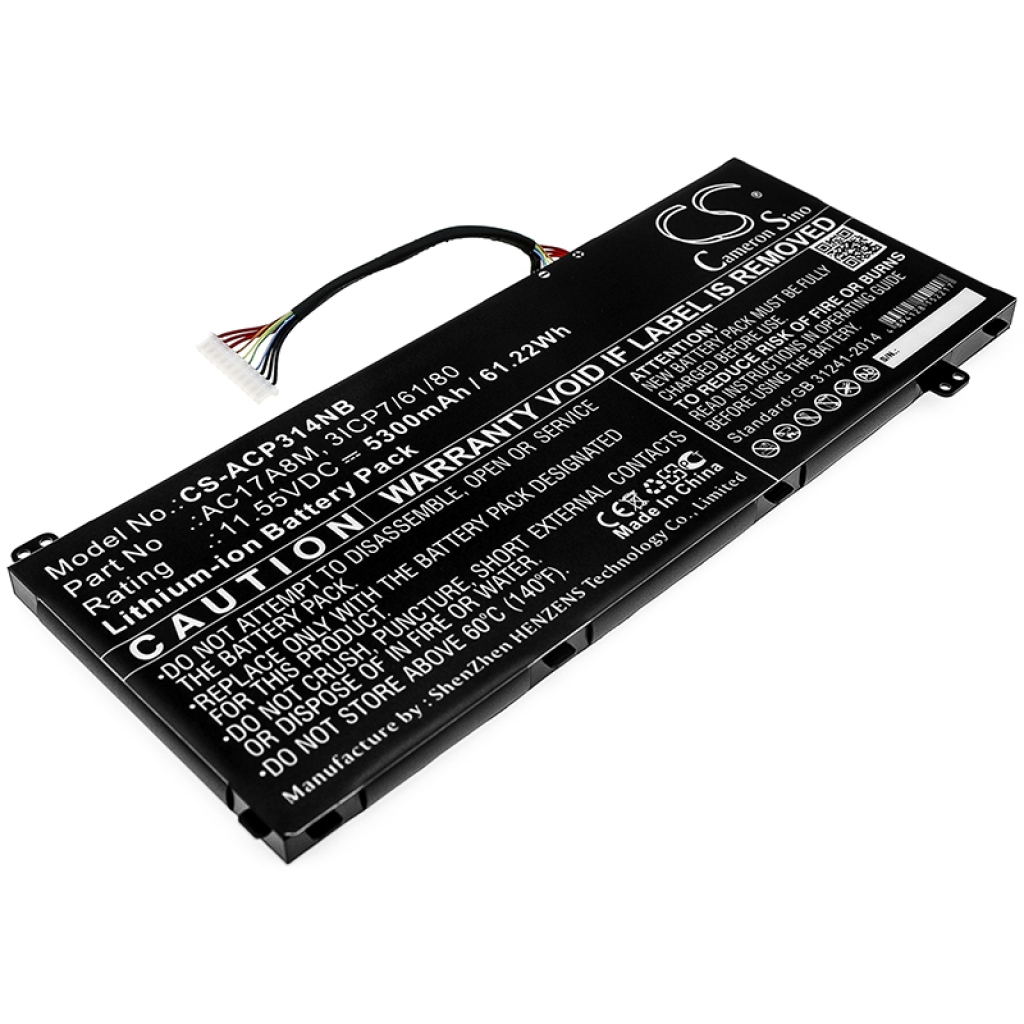 Compatible battery replacement for Acer  AC17A8M, 3ICP7/61/80