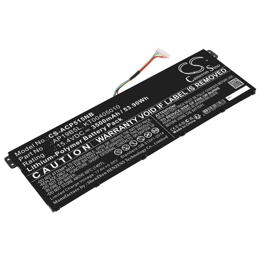 Compatible battery replacement for Acer  KT00405010, AP19B5L