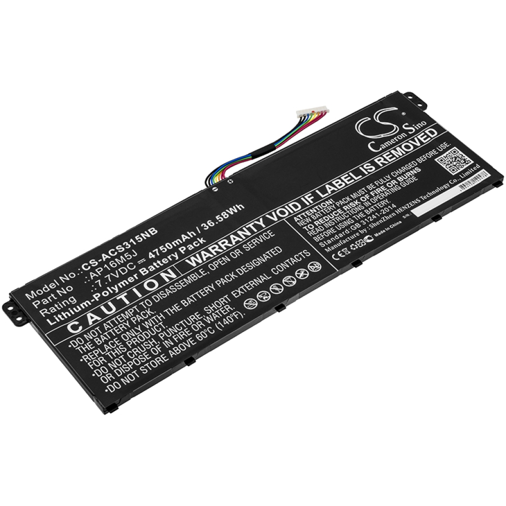 Compatible battery replacement for Acer  NX.GNVSA.013, NX.GY9SA.007, AP16M5J, NX.GTHEU.001, NX.GNTSA.007...