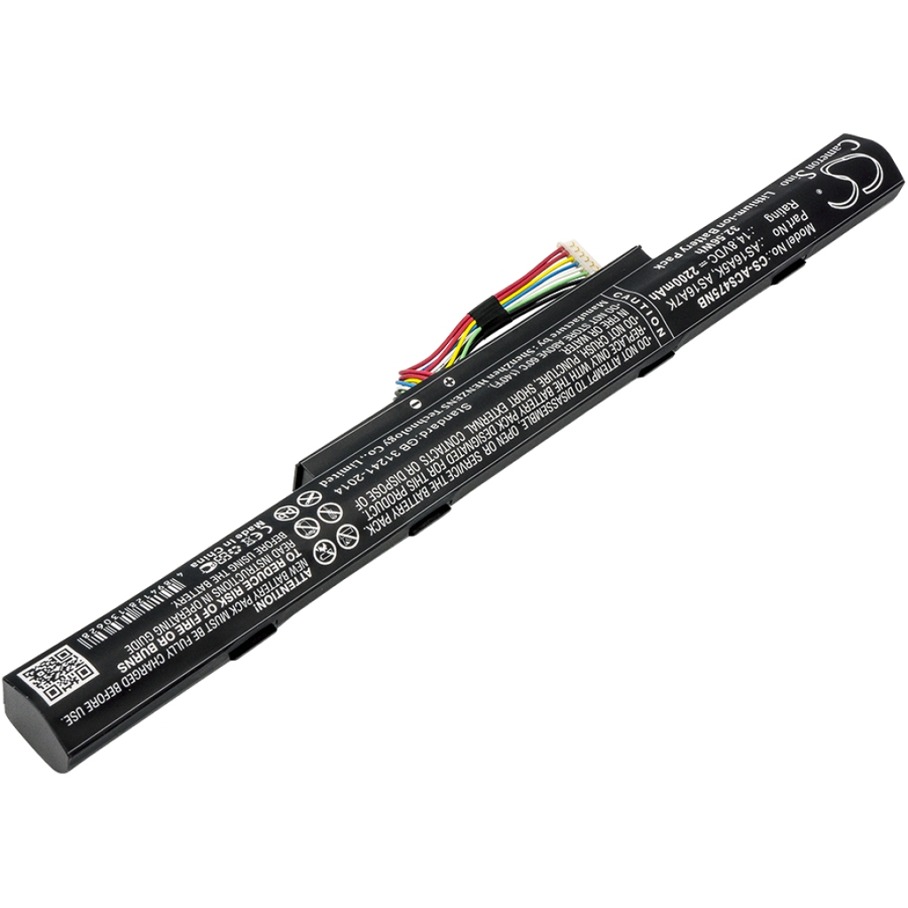 Compatible battery replacement for Acer  KT.0040G.007, AS16A8K, AS16A7K, AS16A5K