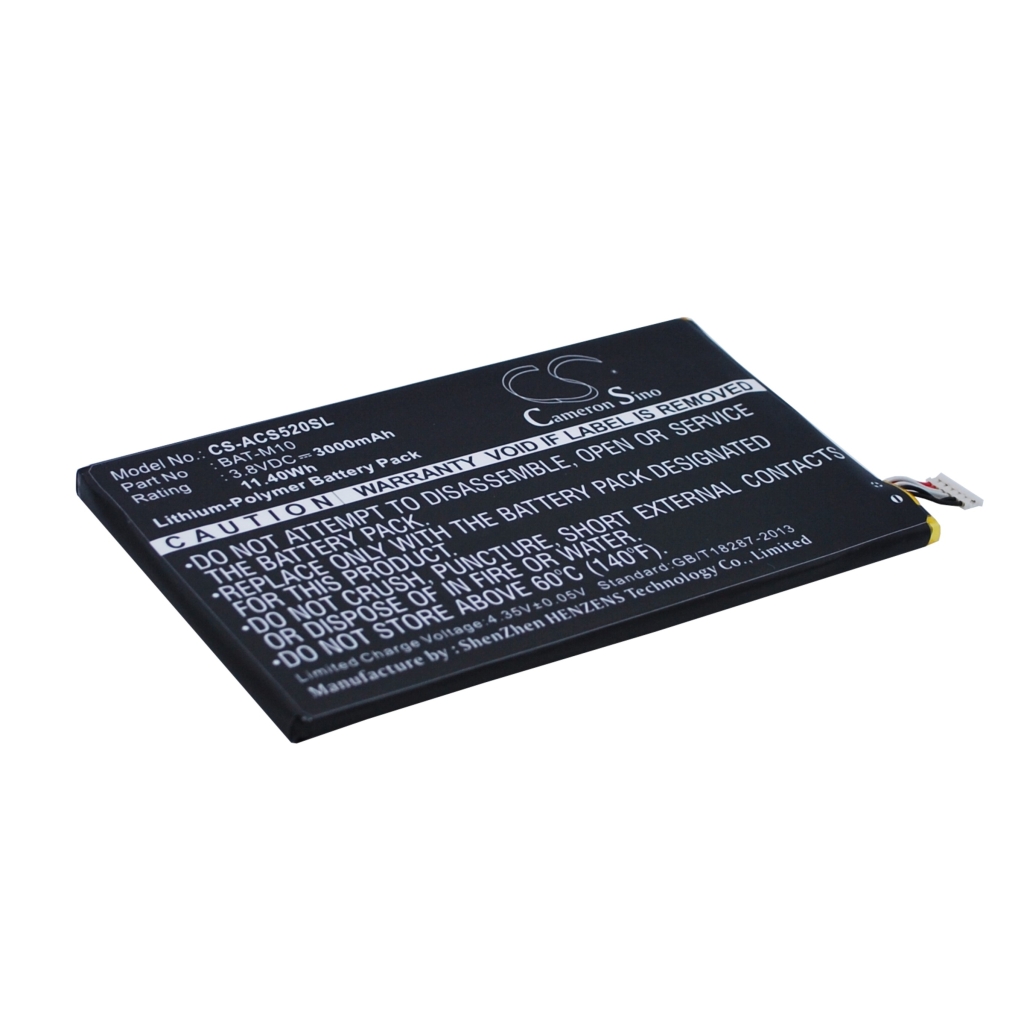 Compatible battery replacement for Acer  BAT-M10, 1CP415793L1 1S1P, KT.0010S.007, BAT-M10(1ICP5/58/94)