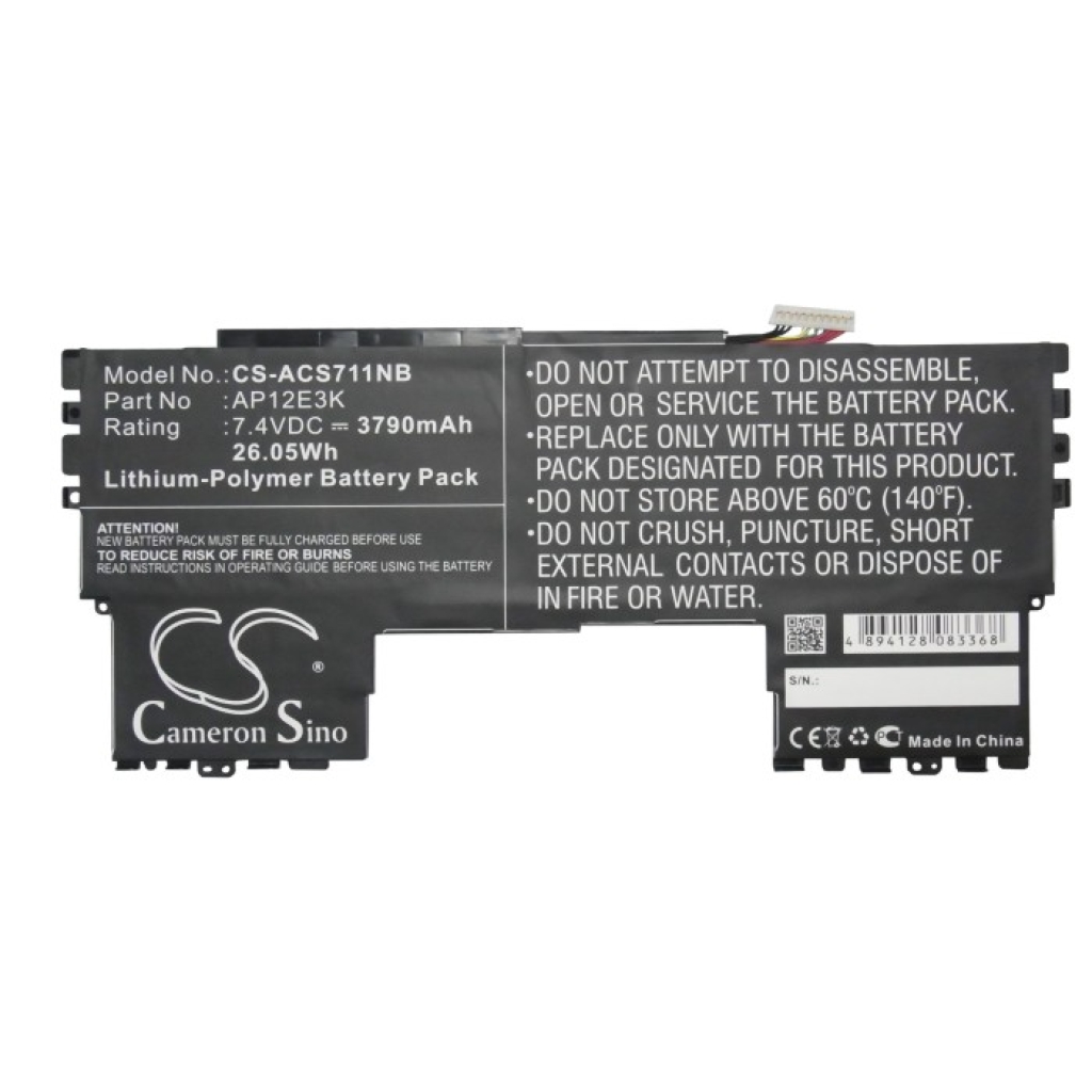 Compatible battery replacement for Acer AP12E3K