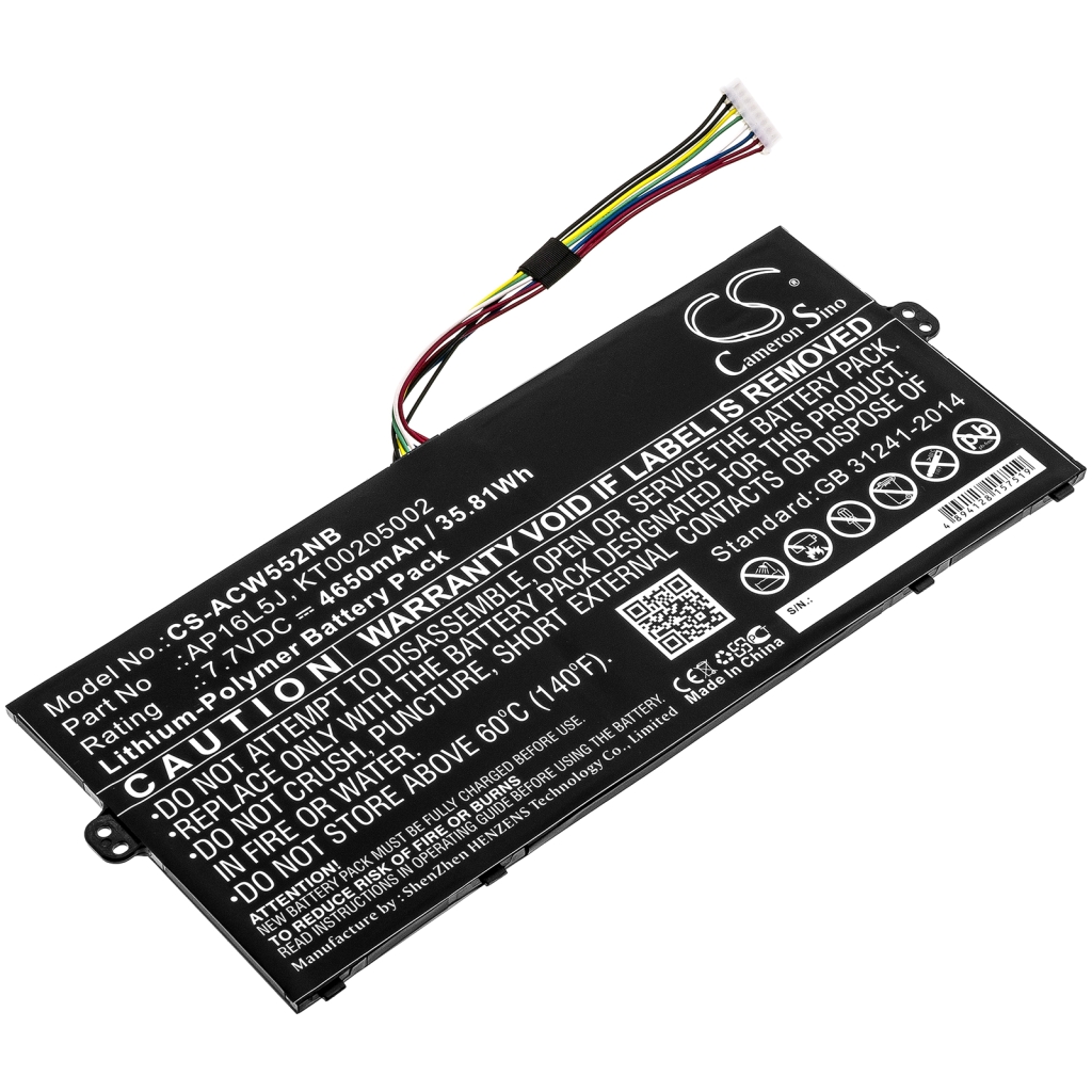 Compatible battery replacement for Acer  KT00205002, AP16L5J