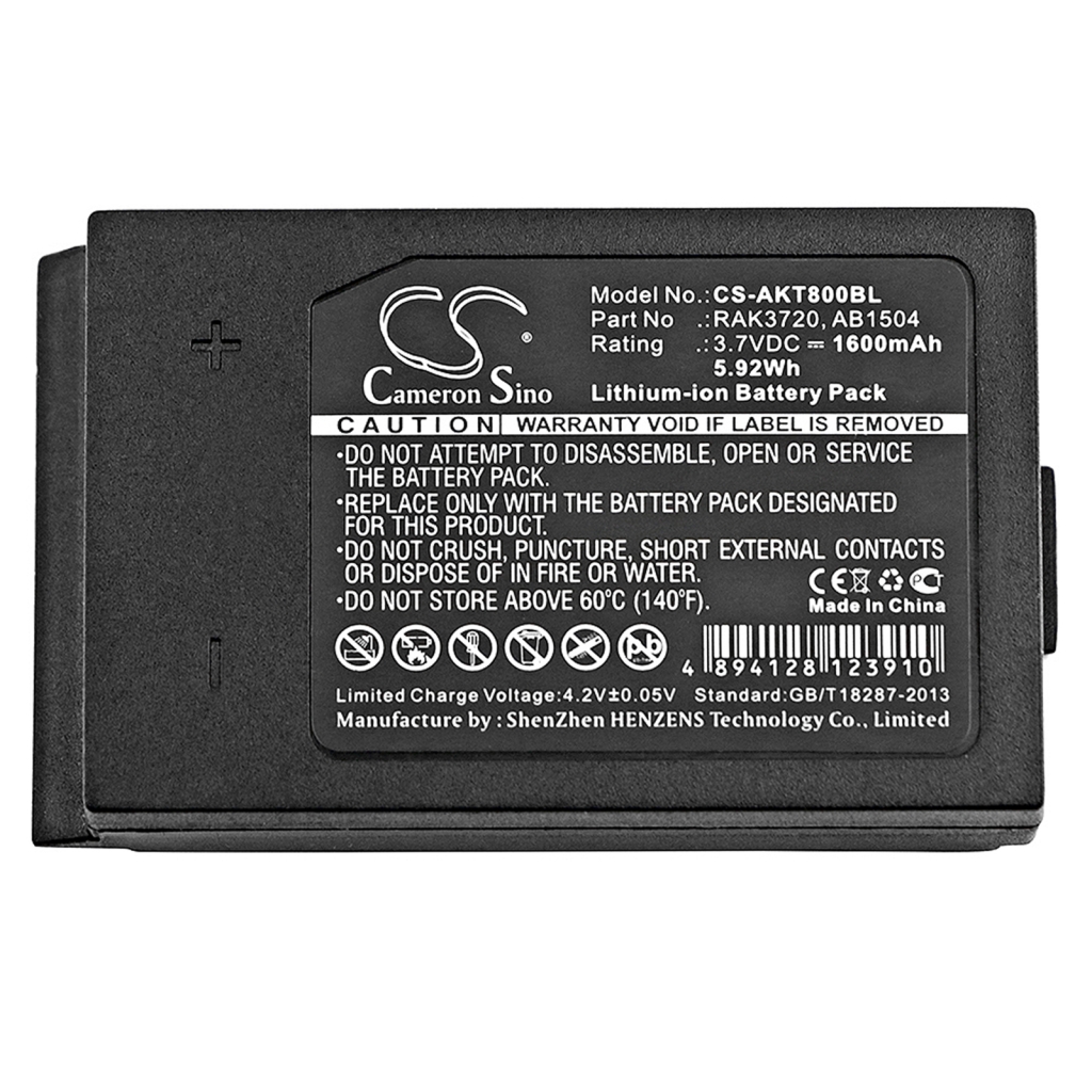 Compatible battery replacement for Akerstroms  933719-000, RAK3720, AB1504, AB11R