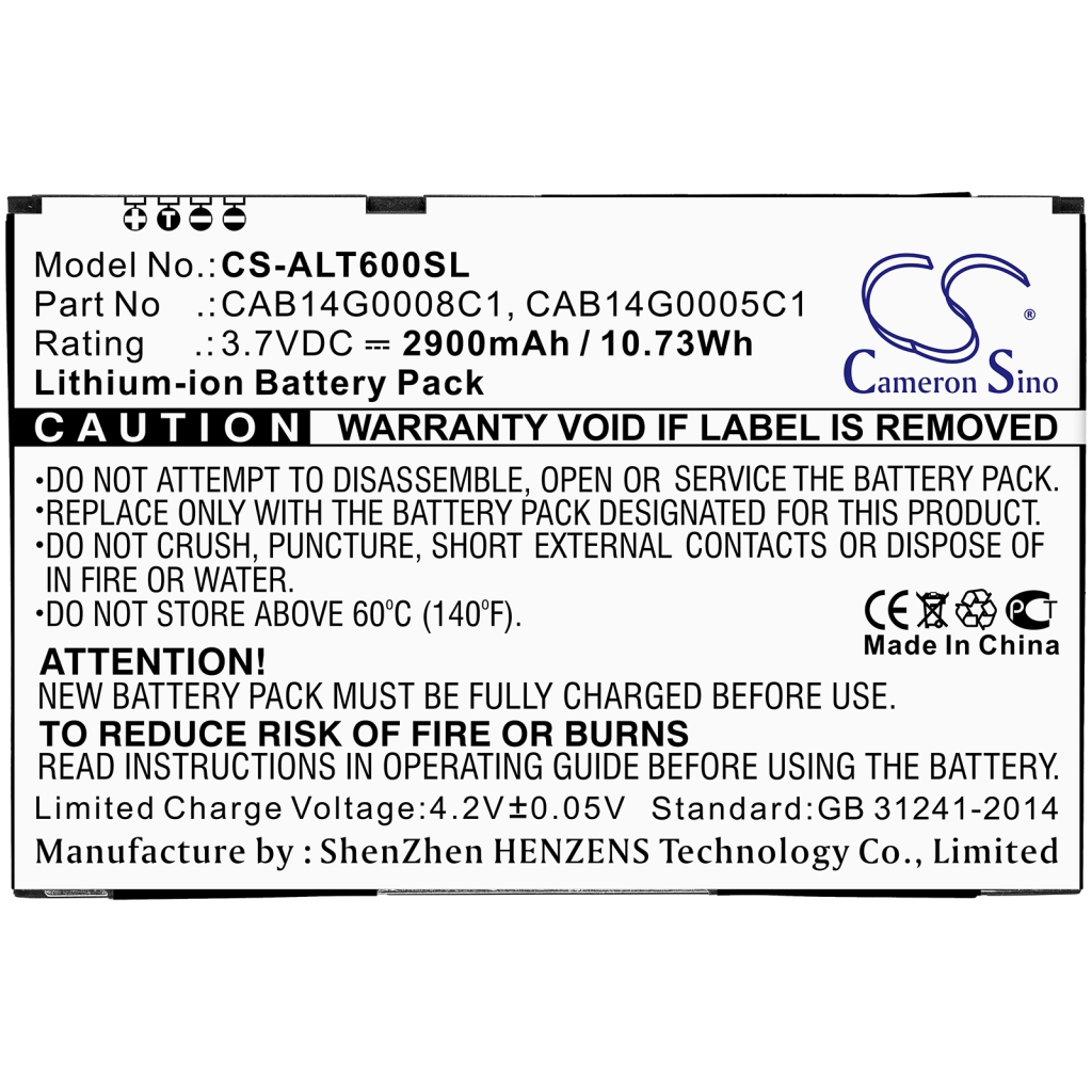 Tablet Battery Alcatel CS-ALT600SL