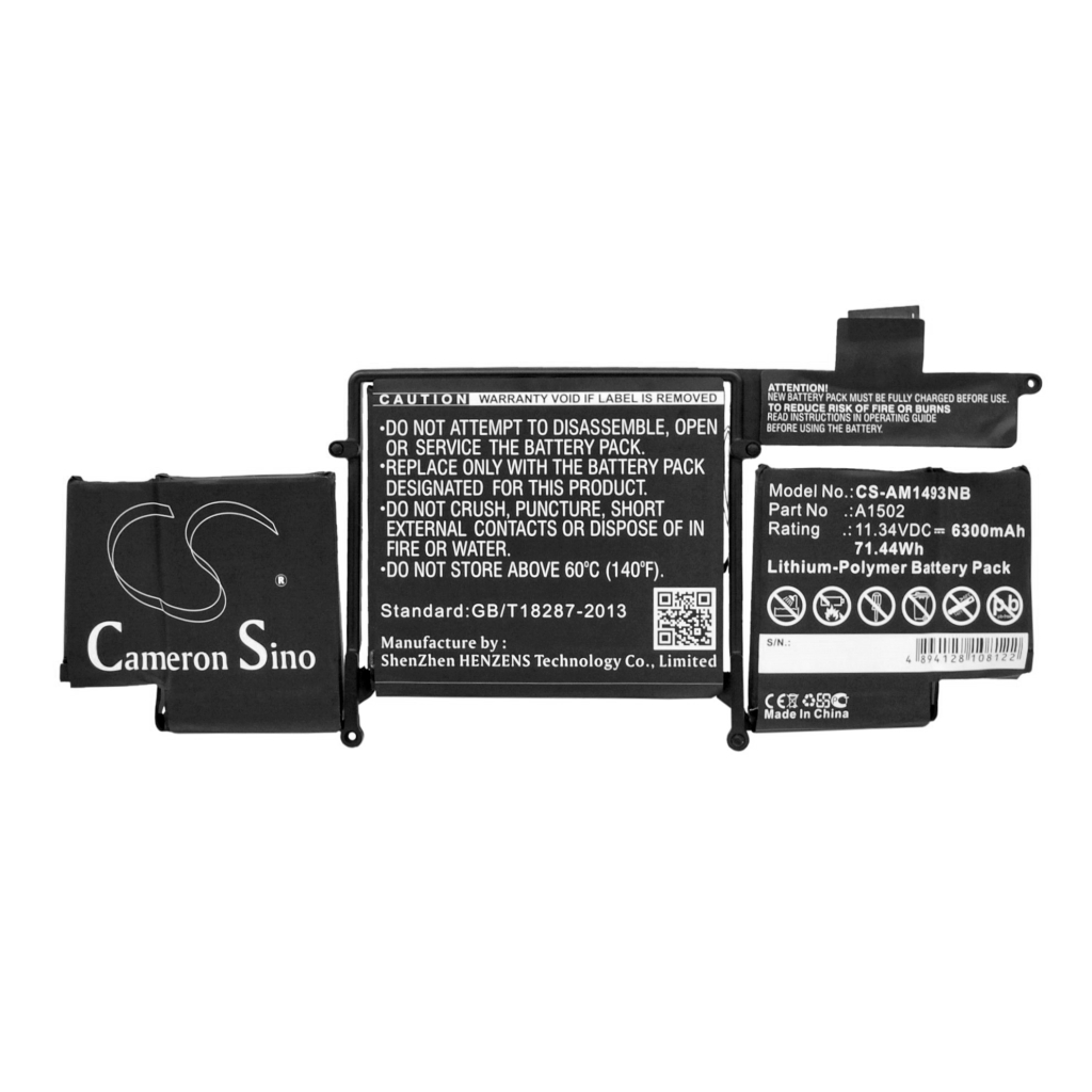 Compatible battery replacement for Apple  A1502, A1493, 020-8148, 020-8146