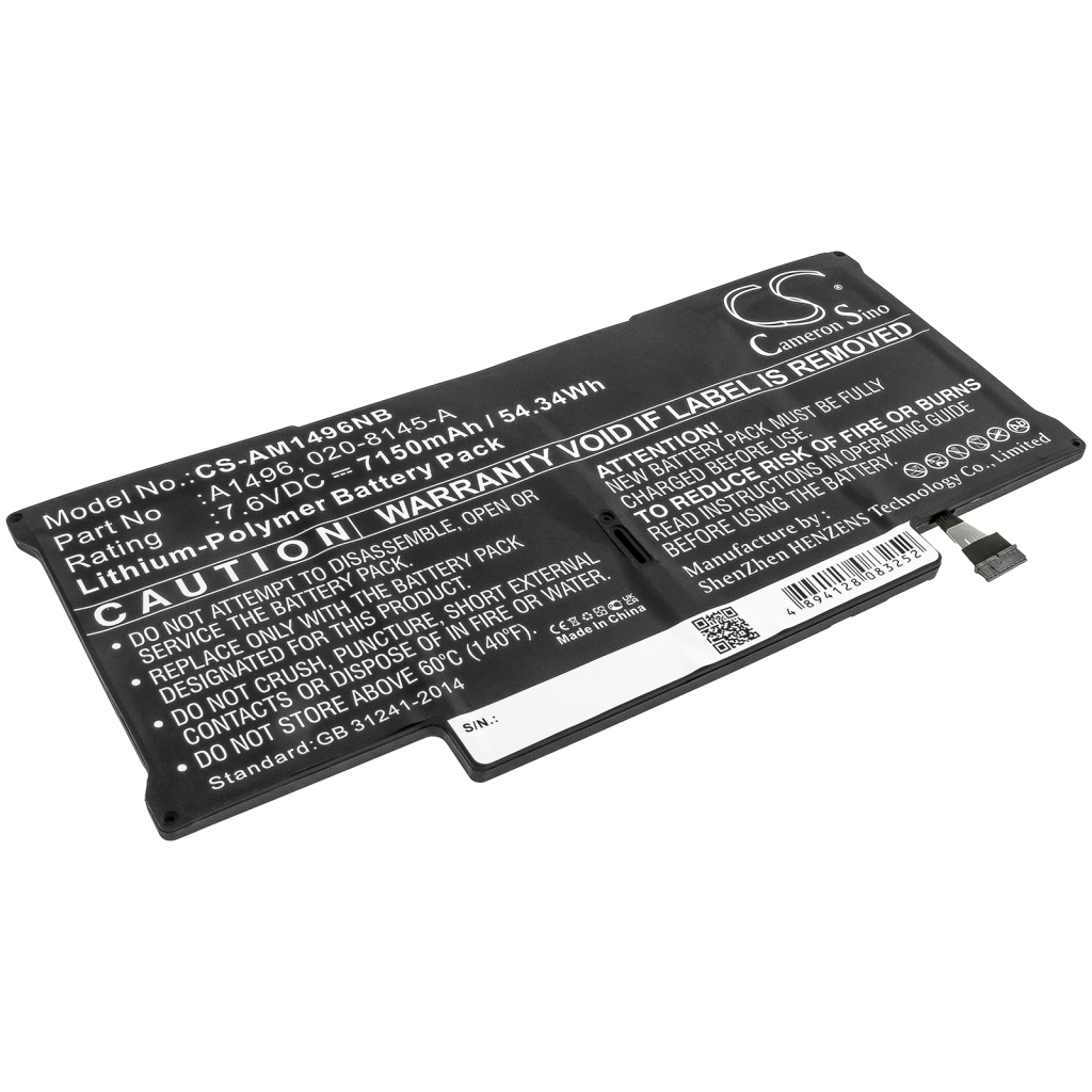 Compatible battery replacement for Apple  661-7474, 020-8142-A, A1496