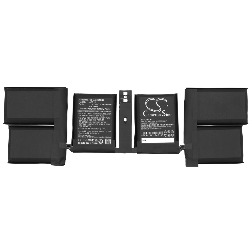 Compatible battery replacement for Apple  080-333-4000, A2519