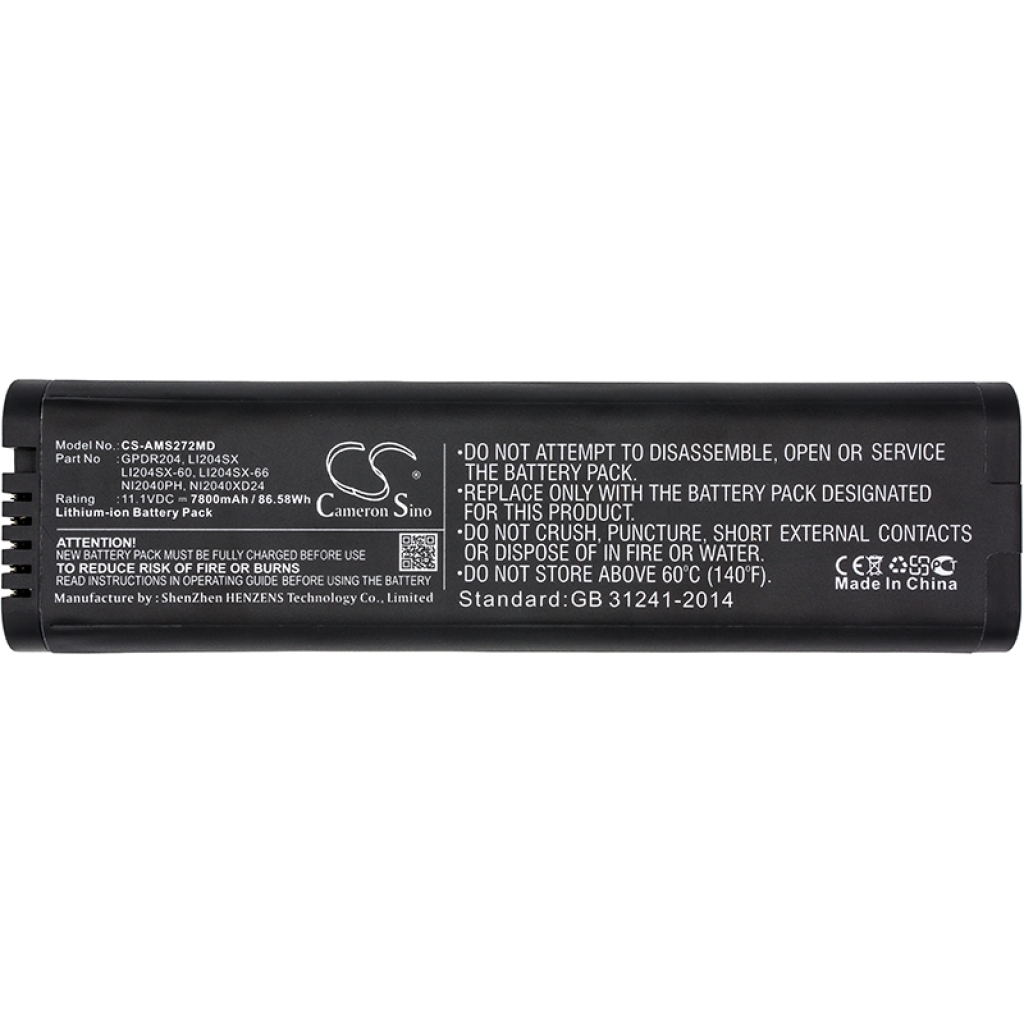 Compatible battery replacement for Anritsu  GPDR204, NI2040A22, 146-0142-00, LI204SX-66, NI2040XD24...