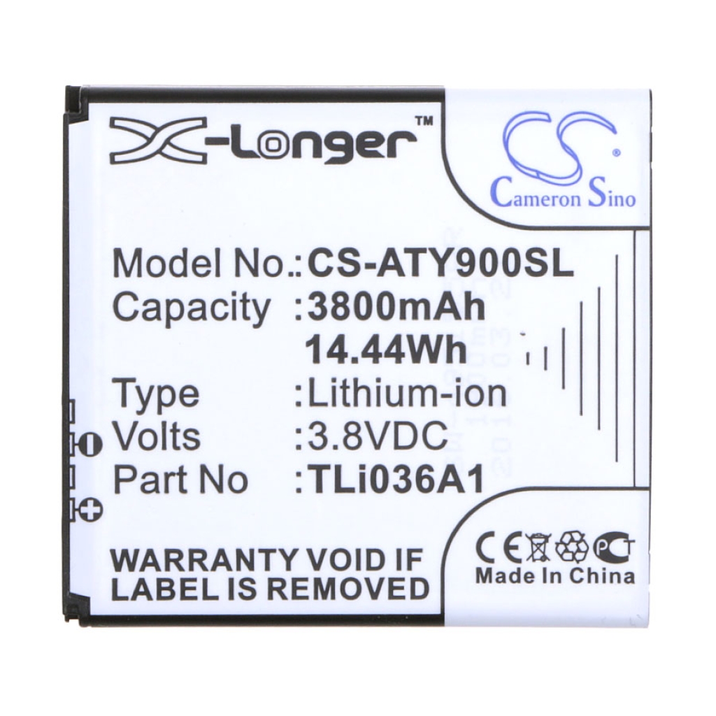 Compatible battery replacement for Alcatel  TLi036A1