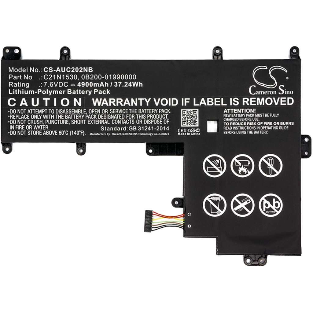 Compatible battery replacement for Asus  0B200-01990000, C21N1530, 0B200-02670000