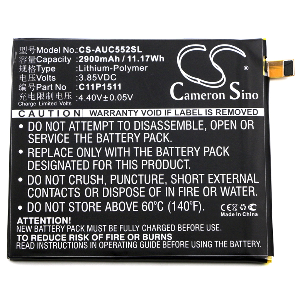 Compatible battery replacement for Asus  C11P1511, 0B200-02000500