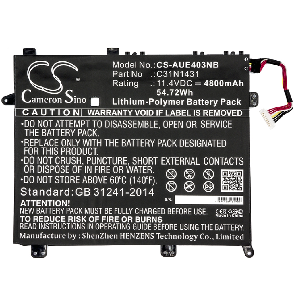 Compatible battery replacement for Asus  0B200-01600400, 0B200-01600300, 0B200-01600200, C32N1431, 0B200-01600000...