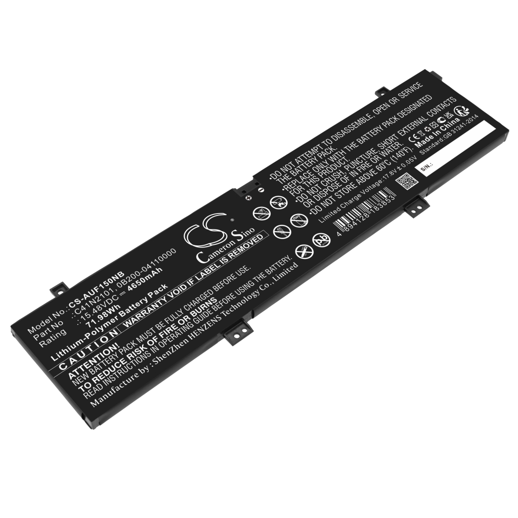 Compatible battery replacement for Asus  C41N2101, 0B200-04110100, 0B200-04110000