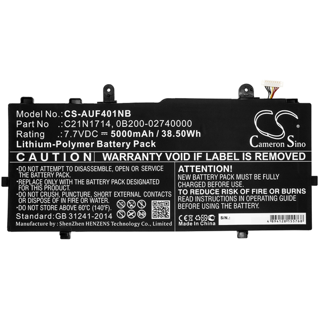 Compatible battery replacement for Asus  0B200-02740000, C21N1714