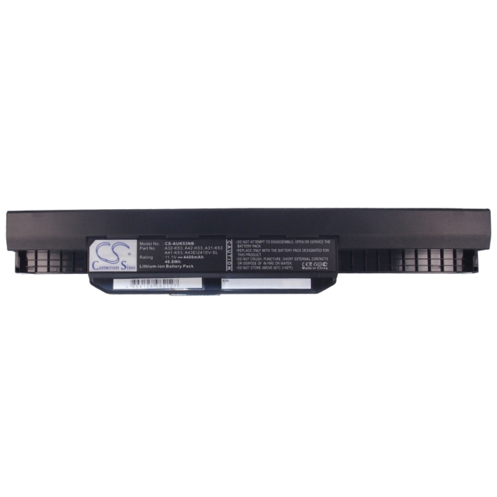 Compatible battery replacement for Asus  A43EI241SV-SL, 0B20-00X50AS, A42-K53, 07G016H31875M, A41-K53...