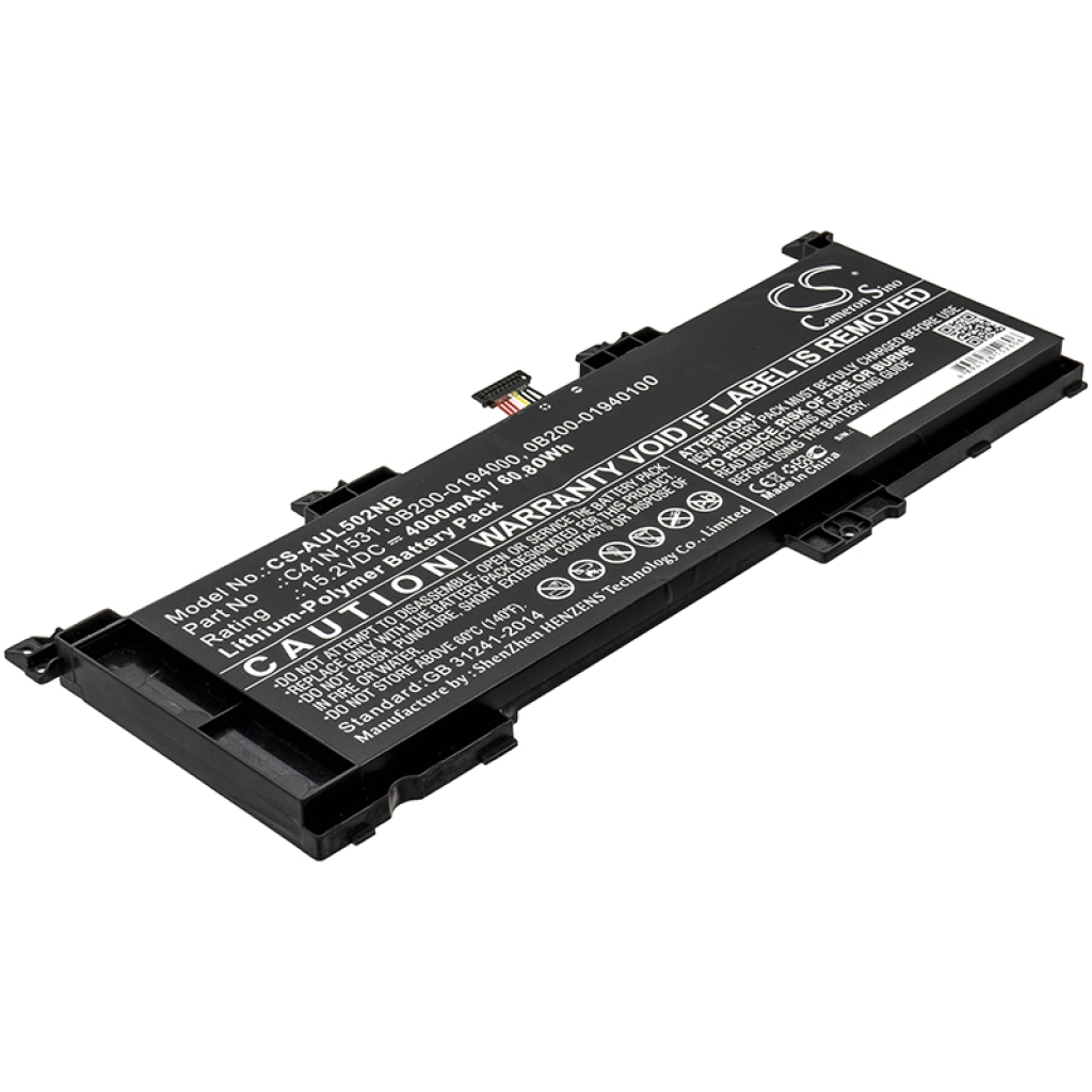 Compatible battery replacement for Asus  0B200-01940100, 0B200-0194000, C41N1531