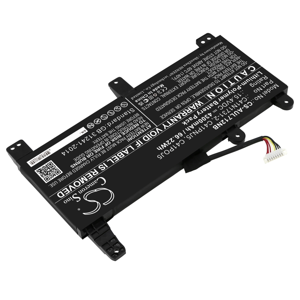 Compatible battery replacement for Asus  C41PNJ5, 0B200-02940000, C41N1731-2, 4ICP5/70/81, CA436981G...