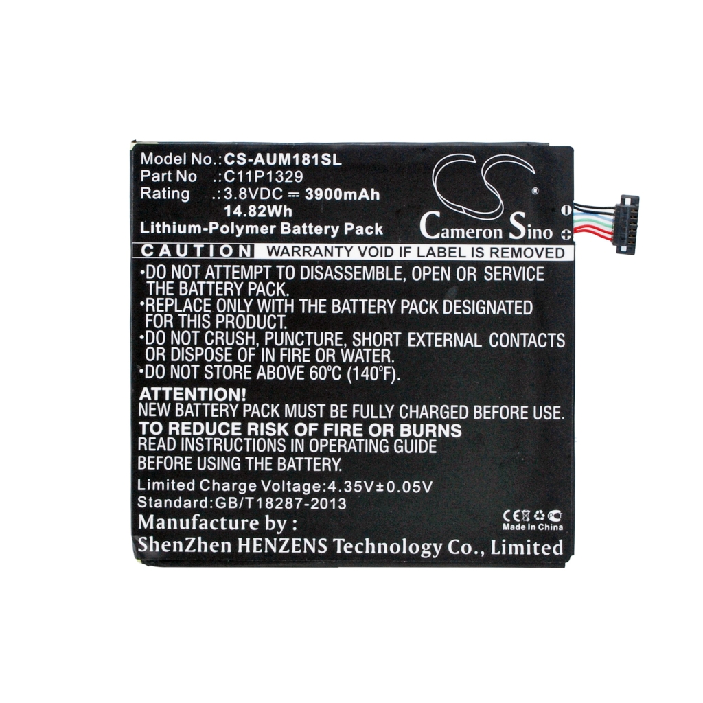 Compatible battery replacement for Asus  C11P1329, 0B200-01020000