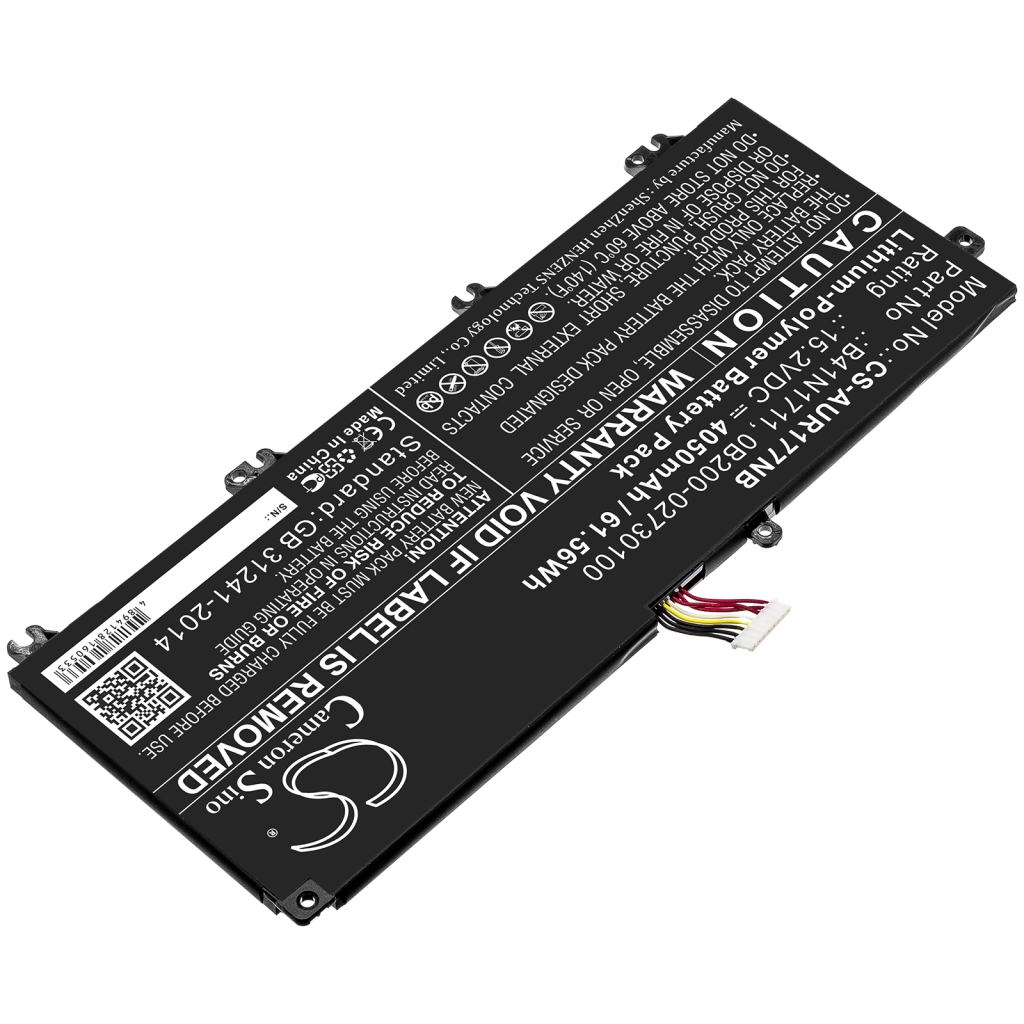 Compatible battery replacement for Asus  B41N1711, 0B200-02730100