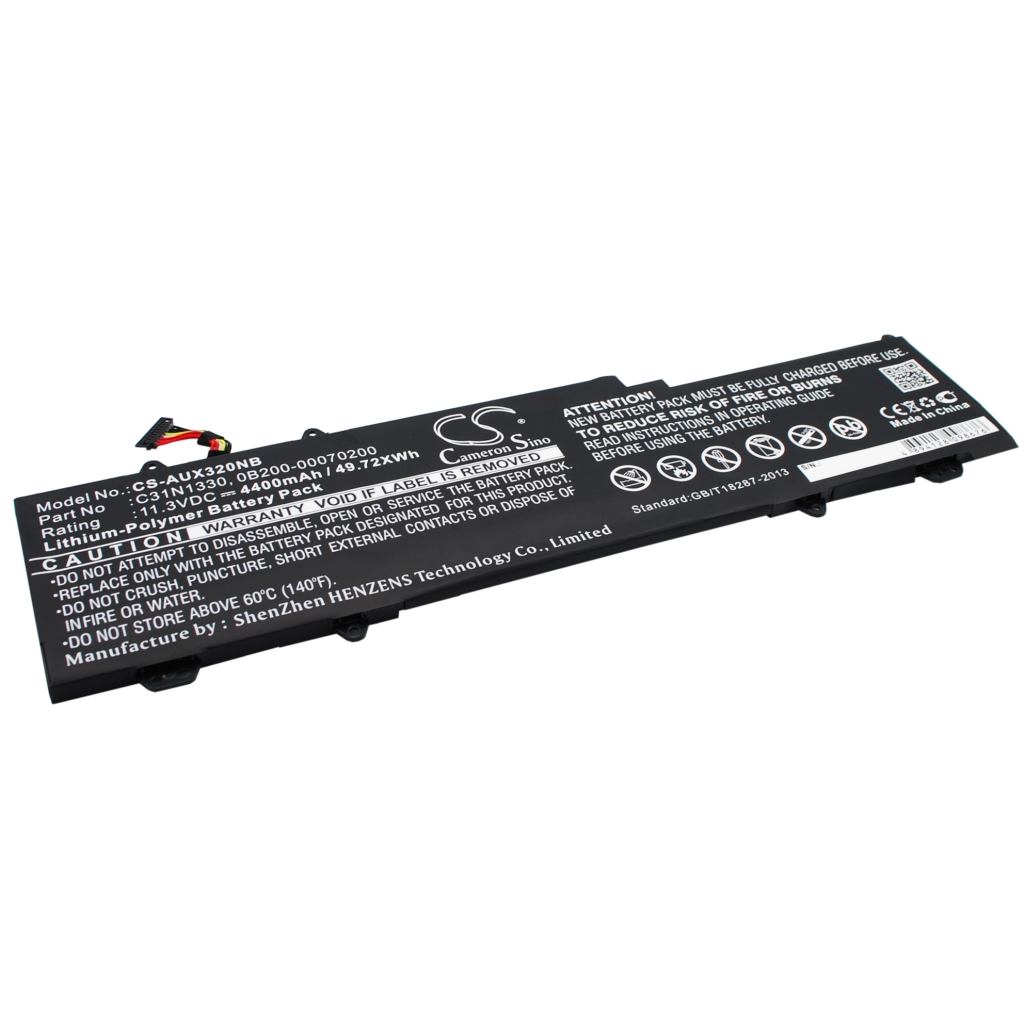 Compatible battery replacement for Asus  C31N1330, 0B200-00070200