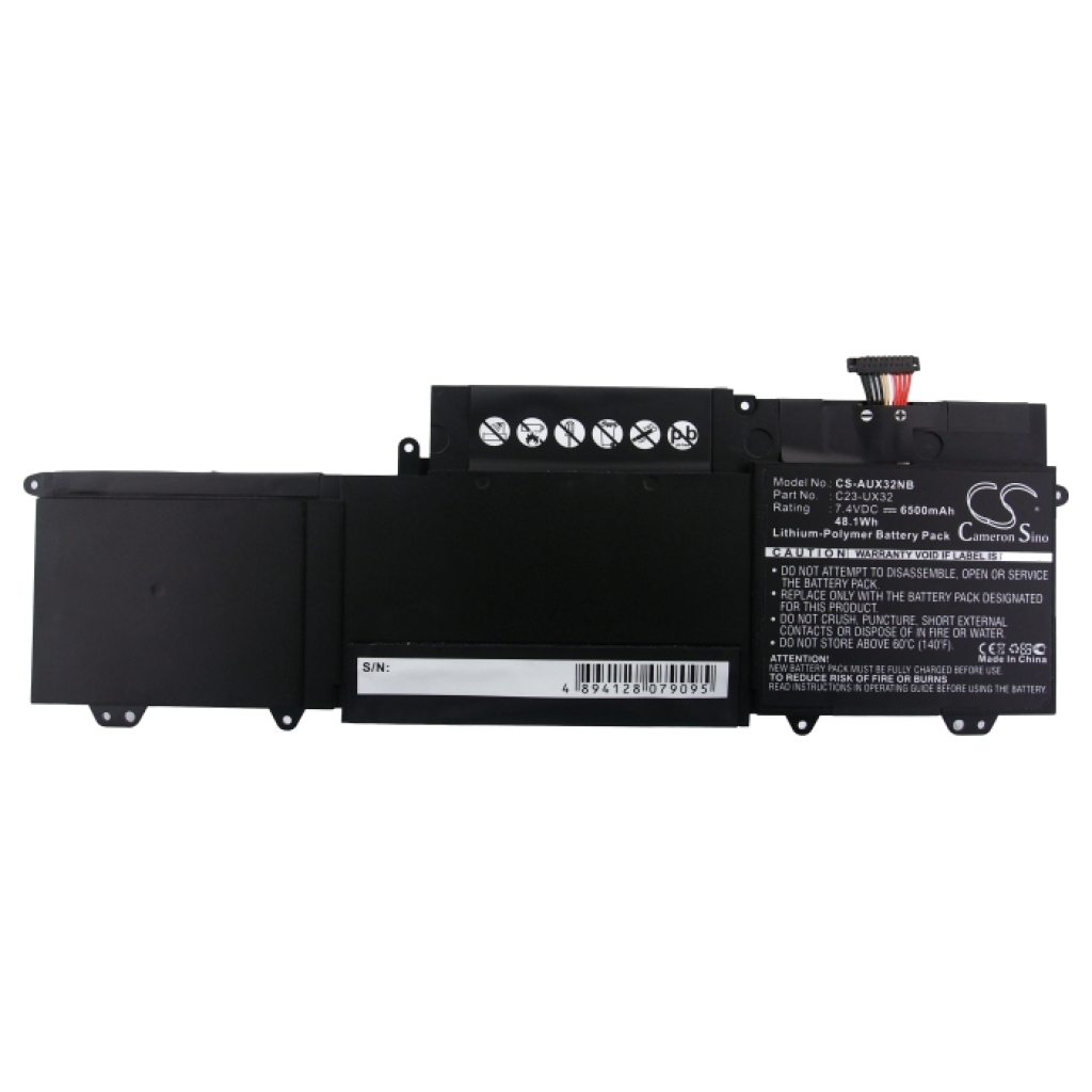 Compatible battery replacement for Asus  0B200-00070100, 0B200-00070000, C23-UX32