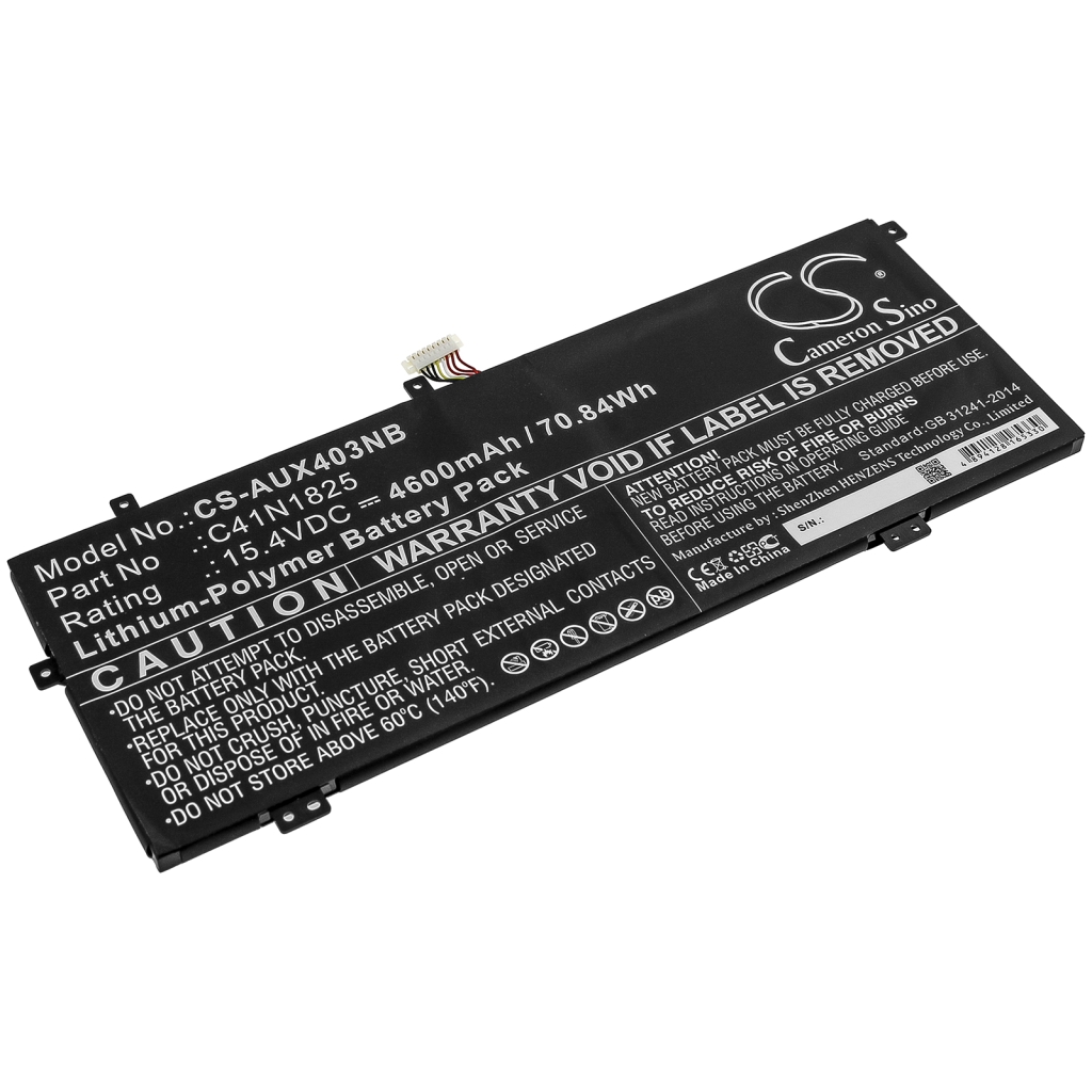 Compatible battery replacement for Asus  C41N1825, 0B200-03250000