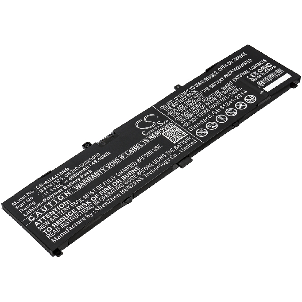 Compatible battery replacement for Asus  B31N1535, 0B200-02020000