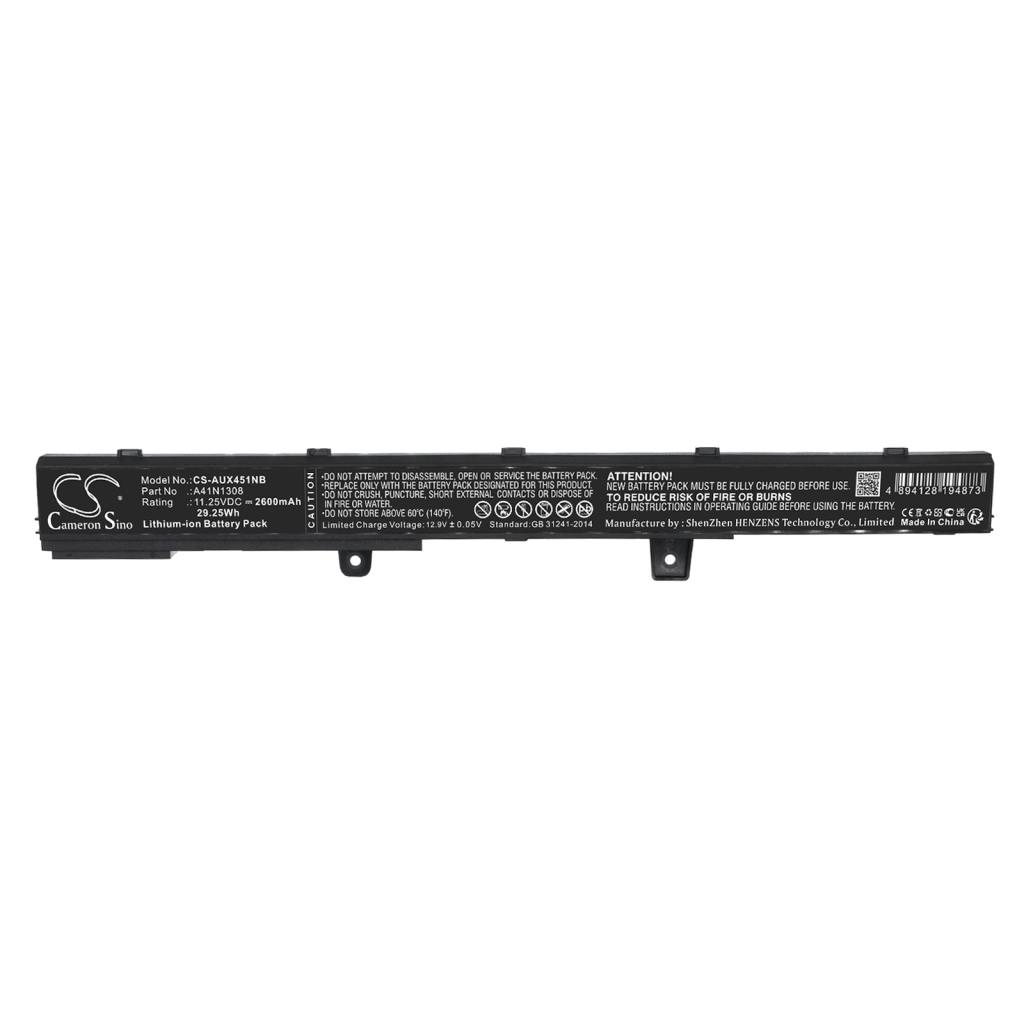 Compatible battery replacement for Asus  A41N1308, 0B110-00250100M, A31N1319, YU12125-13002, A31N1308...