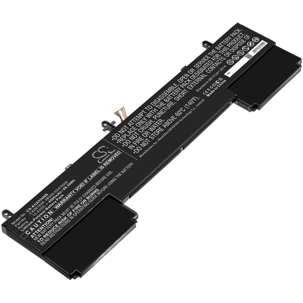 Compatible battery replacement for Asus  C42N1839, 0B200-03470000