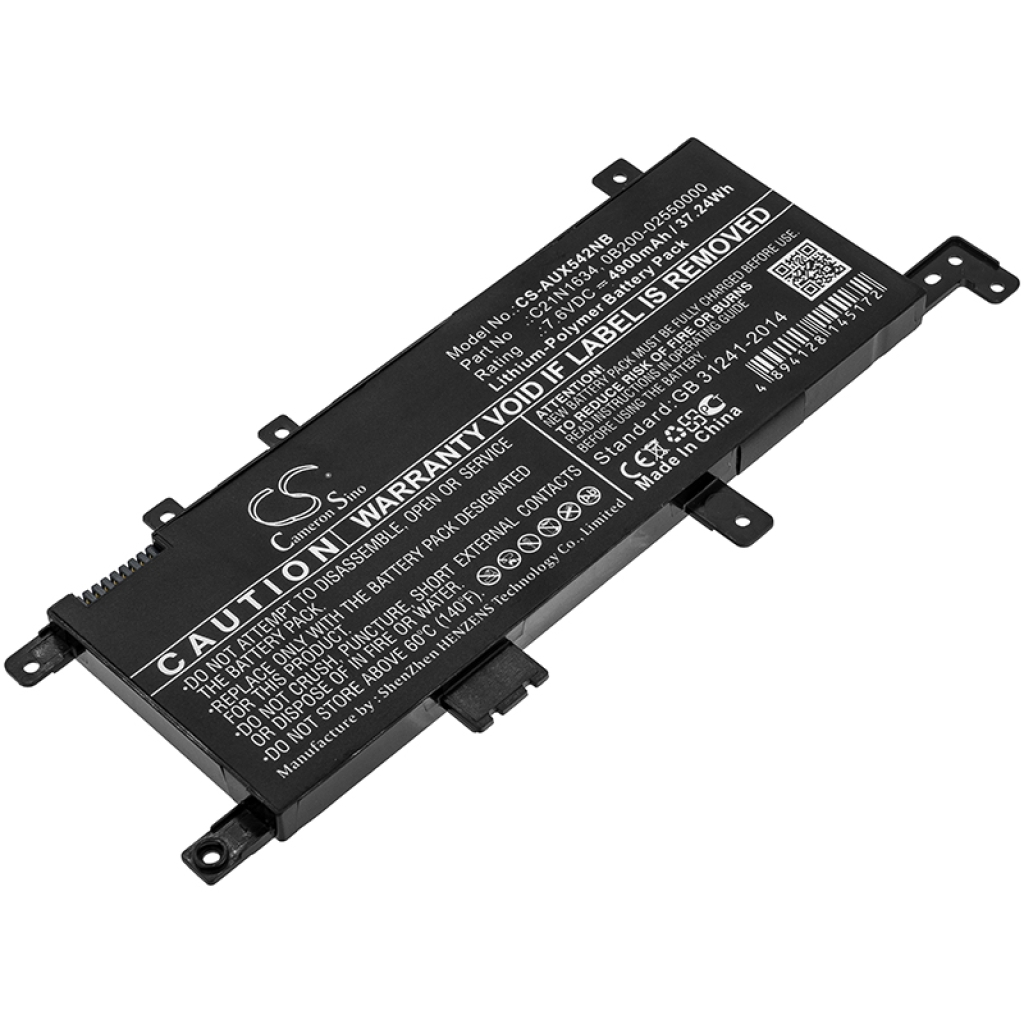 Compatible battery replacement for Asus  0B200-02550200, 0B200-02550000, C21PQCH, C21N1634