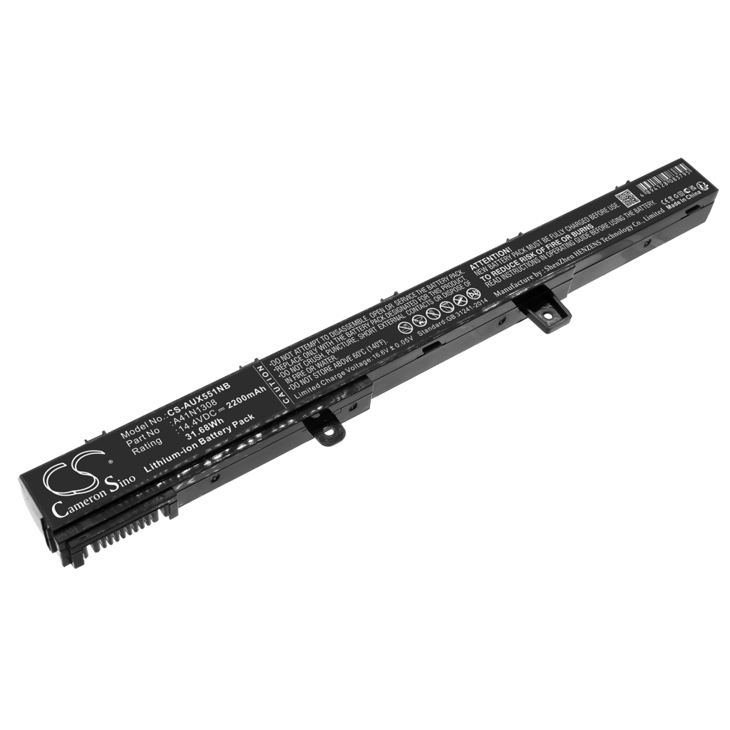 Compatible battery replacement for Asus  A31LJ91, X45Li9C, 0B110-00250100M-A1A1A-327-03D3, A41N1308, 0B110-00250100M...