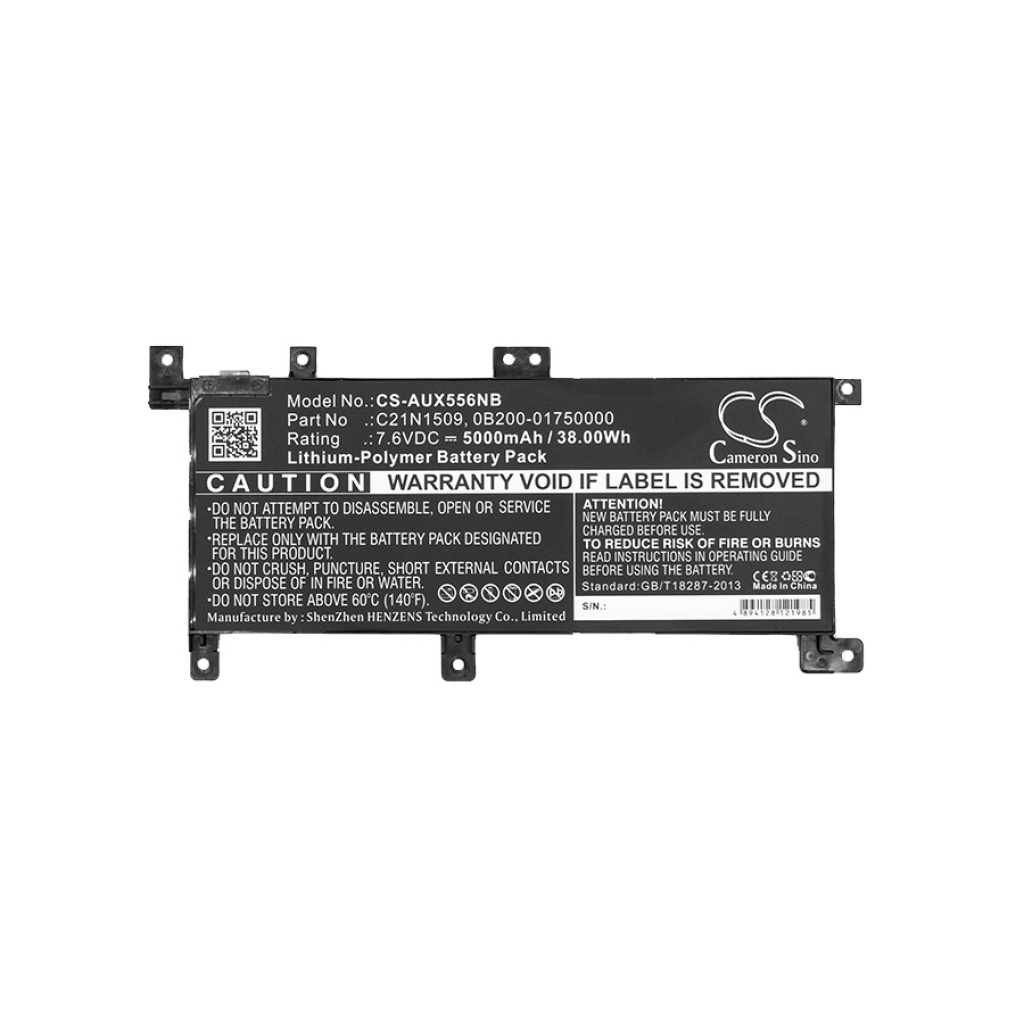 Compatible battery replacement for Asus  C21N1509, 0B200-01750000