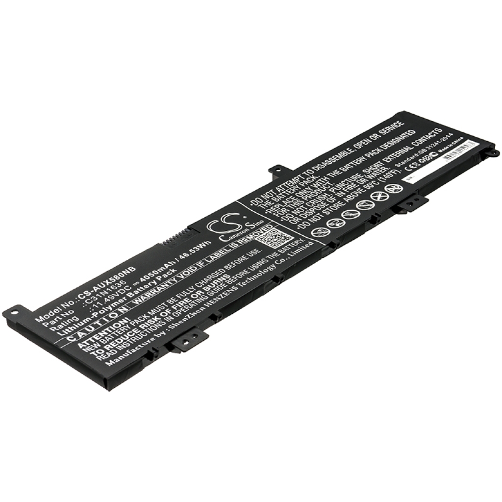 Compatible battery replacement for Asus  C31N1636, 0B200-02580200, 0B200-02580100, 0B200-02580000