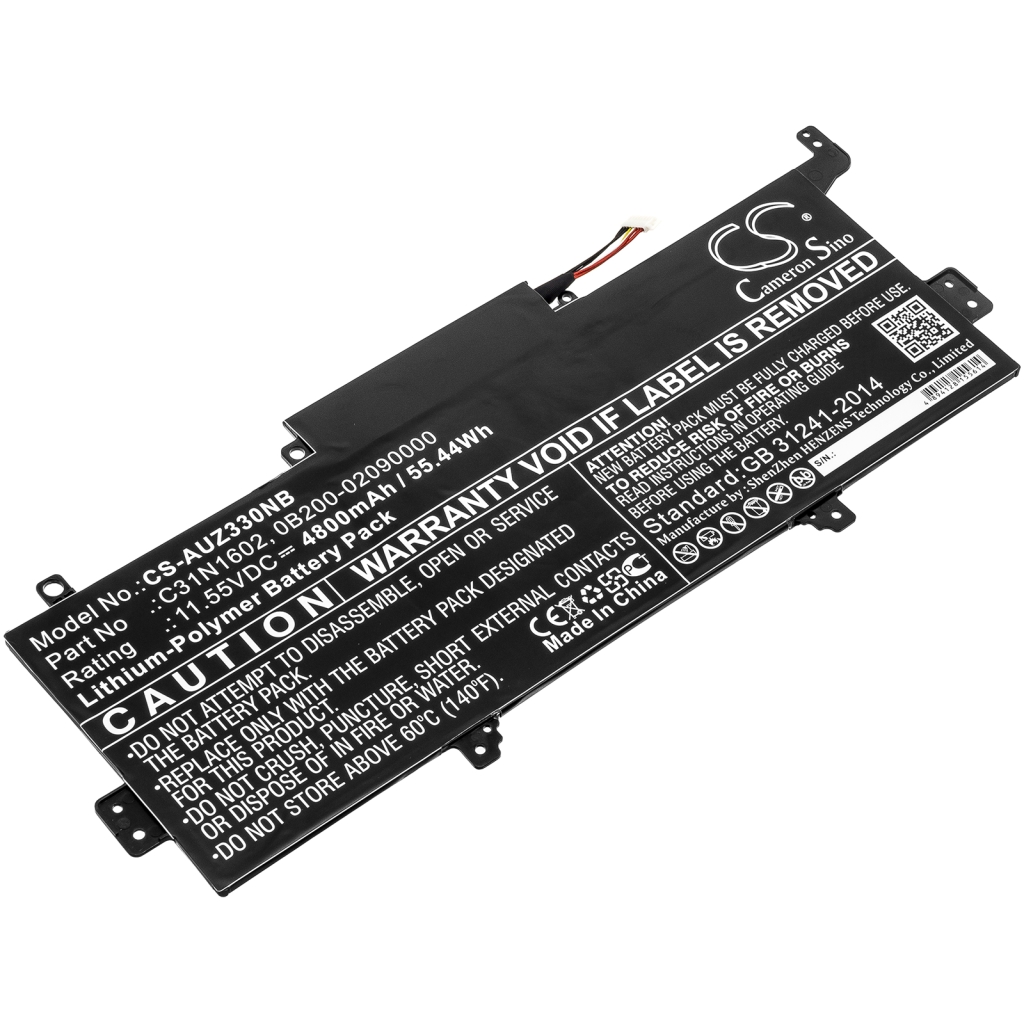 Compatible battery replacement for Asus  C31N1602, 0B200-02090000