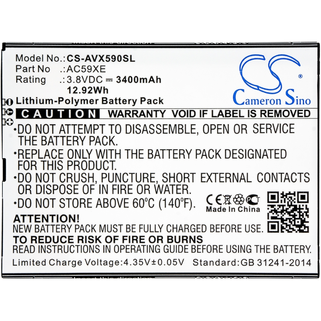 Compatible battery replacement for Archos AC59XE