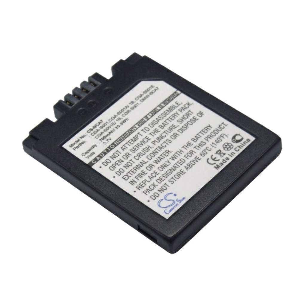 Compatible battery replacement for Panasonic  DMW-BCA7, CGA-S001, CGR-S001, BP-DC2, CGA-S001E/1B...