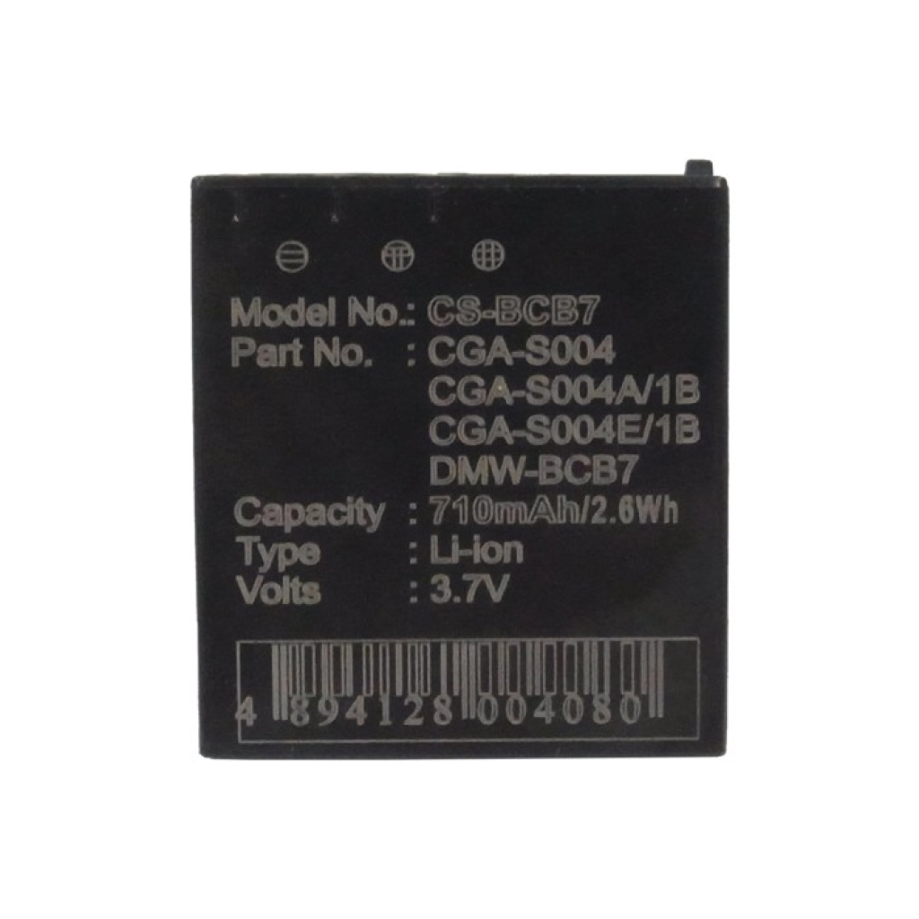 Compatible battery replacement for Panasonic  CGA-S004E/1B, CGA-S004A/1B, CGA-S004A, CGA-S004, DMW-BCB7