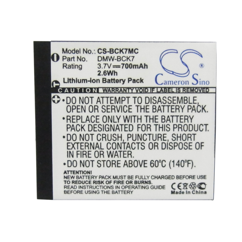 Compatible battery replacement for Panasonic  NCA-YN101J, DMW-BCK7, NCA-YN101H, ACD-341, NCA-YN101F...