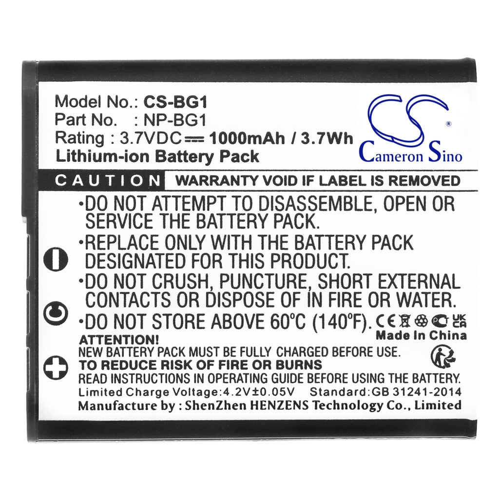 Compatible battery replacement for Sony  NP-FG1, NP-BG1