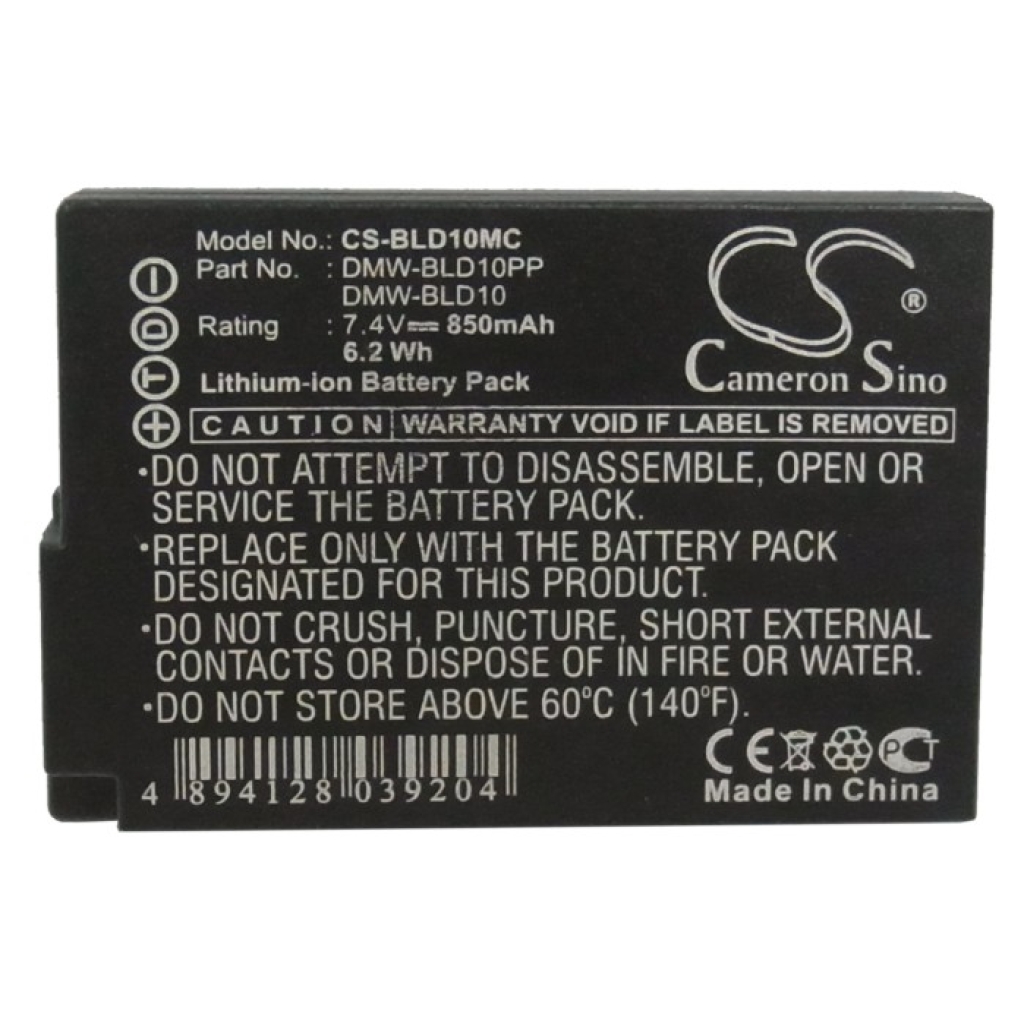 Compatible battery replacement for Panasonic  DMW-BLD10, DMW-BLD10PP, DMW-BLD10GK, DMW-BLD10E