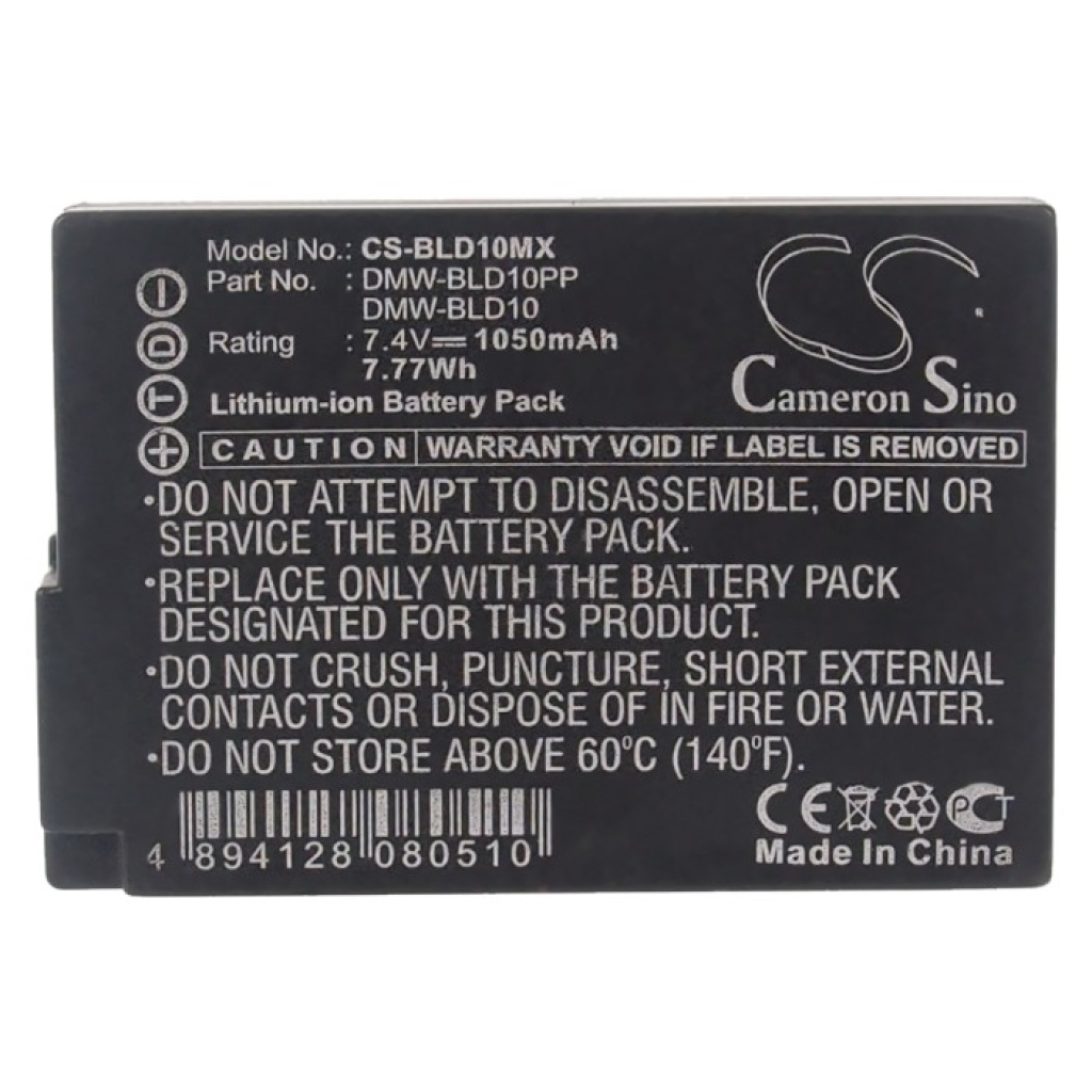 Compatible battery replacement for Panasonic  DMW-BLD10, DMW-BLD10PP, DMW-BLD10GK, DMW-BLD10E