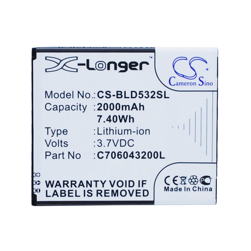 Compatible battery replacement for BLU  C706043200T, C706043200L